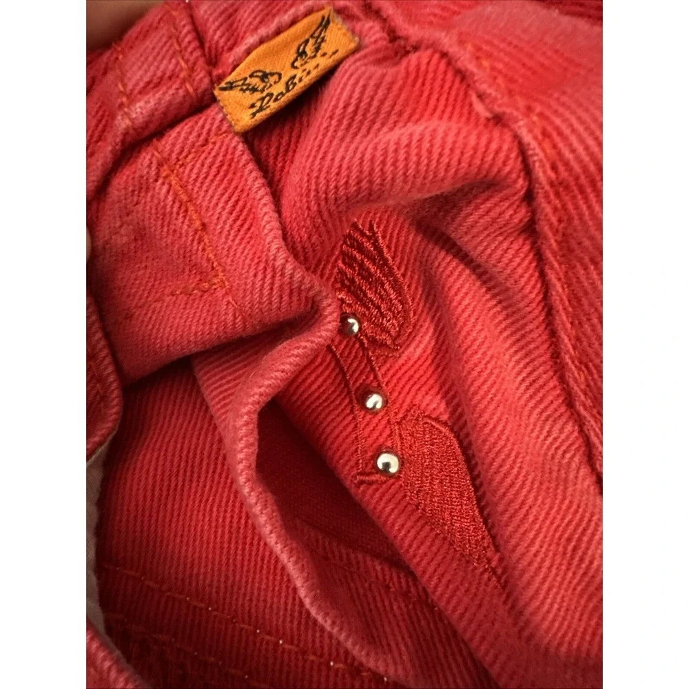 Robin's Jean‎ Men's Straight Fit Jeans Size 42 Red Rhinestone Back Pocket Flap